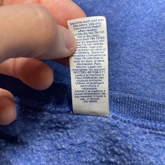 Jerzees Kitty Cat Floral Blue Sweatshirt Size Large - Picture 5 of 7